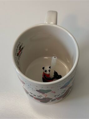 Vintage 1985 Panda-monium Birthday Mug Removable Panda Candle Figure